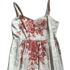 J. Crew Cream & Coral Sundress